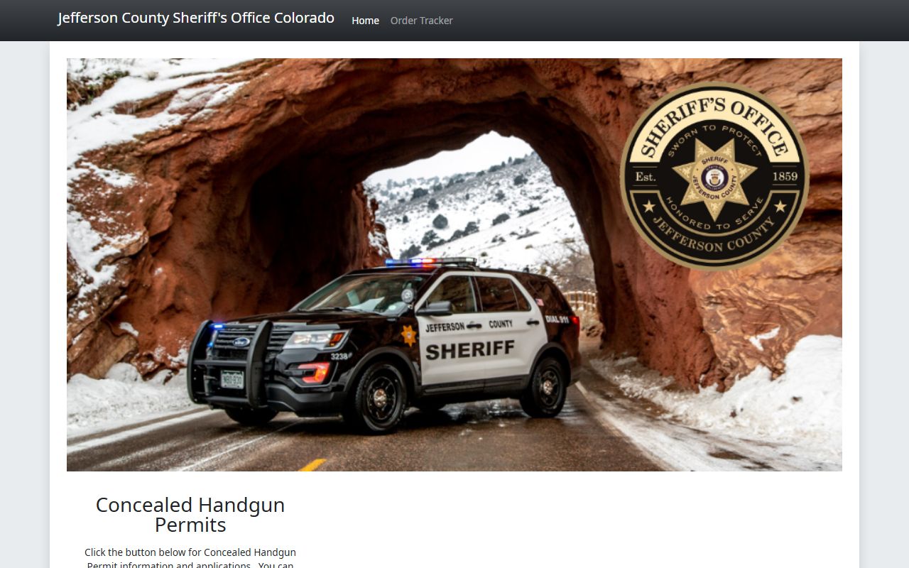 Jefferson County Sheriff concealed handgun permit online application portal for background check